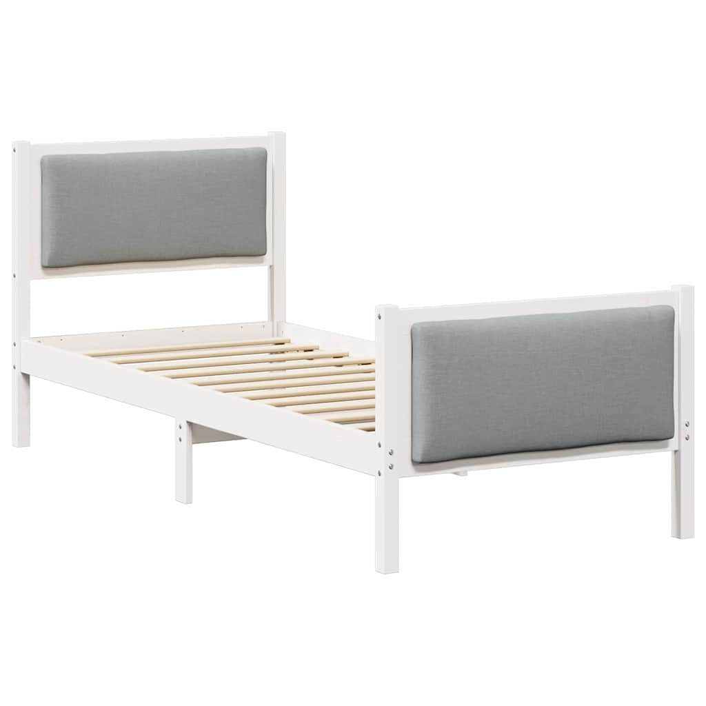 Bed Frame with Headboard Light Grey 75 x 190 cm Fabric